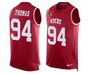 Nike San Francisco 49ers #94 Solomon Thomas Red Team Color Men's Stitched NFL Limited Tank Top Jersey