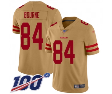 San Francisco 49ers Men's #84 Kendrick Bourne Gold Limited 100th Season Inverted Legend Jersey