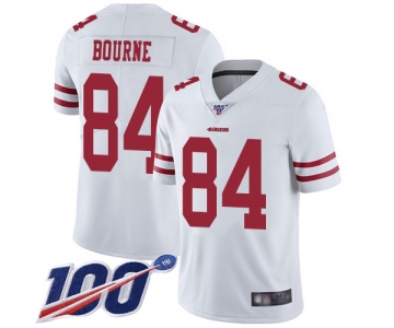 San Francisco 49ers Men's #84 Kendrick Bourne White Limited Road 100th Season Vapor Untouchable Jersey