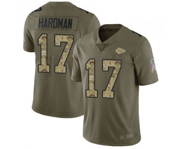 Chiefs #17 Mecole Hardman Olive Camo Men's Stitched Football Limited 2017 Salute To Service Jersey