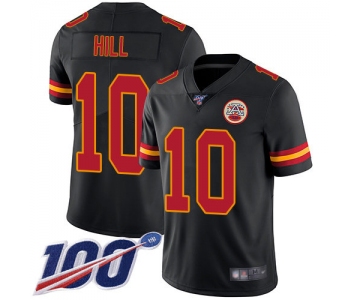 Kansas City Chiefs #10 Tyreek Hill Black Men's Stitched Football Limited Rush 100th Season Jersey