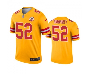 Men Kansas City Chiefs #52 Creed Humphrey Gold Inverted Legend Jersey