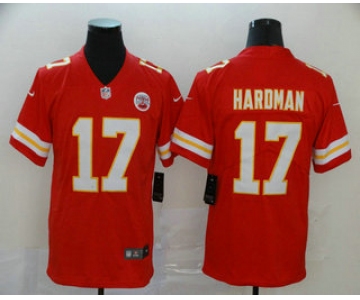 Men's Kansas City Chiefs #17 Mecole Hardman Red 2017 Vapor Untouchable Stitched NFL Nike Limited Jersey