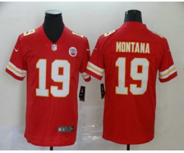 Men's Kansas City Chiefs #19 Joe Montana Red 2017 Vapor Untouchable Stitched NFL Nike Limited Jersey