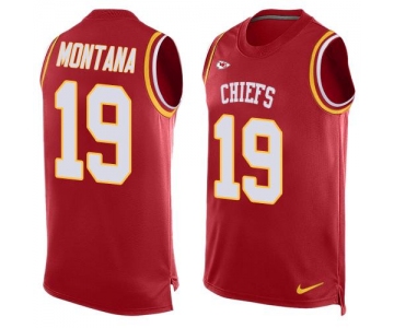 Men's Kansas City Chiefs #19 Joe Montana Red Hot Pressing Player Name & Number Nike NFL Tank Top Jersey