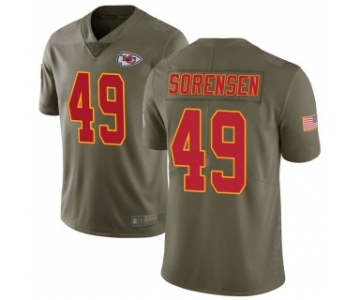 Men's Kansas City Chiefs #49 Daniel Sorensen 2017 Salute to Service Jersey - Limited Green