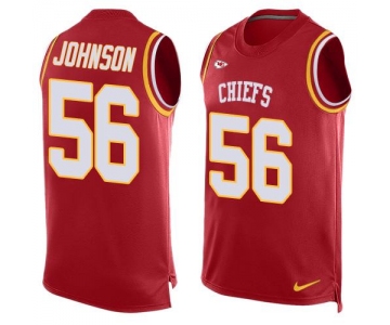 Men's Kansas City Chiefs #56 Derrick Johnson Red Hot Pressing Player Name & Number Nike NFL Tank Top Jersey