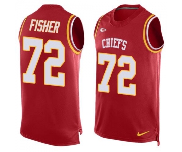 Men's Kansas City Chiefs #72 Eric Fisher Red Hot Pressing Player Name & Number Nike NFL Tank Top Jersey