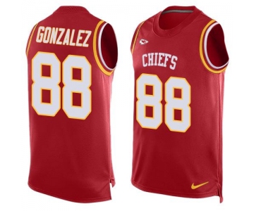 Men's Kansas City Chiefs #88 Tony Gonzalez Red Hot Pressing Player Name & Number Nike NFL Tank Top Jersey