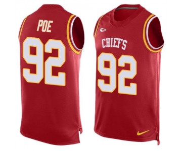Men's Kansas City Chiefs #92 Dontari Poe Red Hot Pressing Player Name & Number Nike NFL Tank Top Jersey