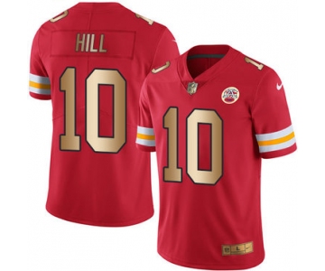 Nike Chiefs #10 Tyreek Hill Red Men's Stitched NFL Limited Gold Rush Jersey