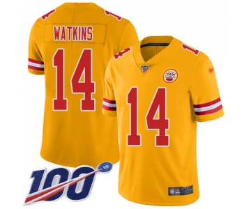 Nike Chiefs #14 Sammy Watkins Gold Men's Stitched NFL Limited Inverted Legend 100th Season Jersey