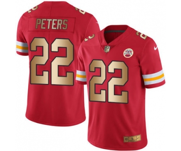 Nike Chiefs #22 Marcus Peters Red Men's Stitched NFL Limited Gold Rush Jersey