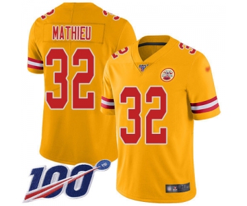 Nike Chiefs #32 Tyrann Mathieu Gold Men's Stitched NFL Limited Inverted Legend 100th Season Jersey