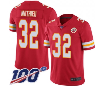 Nike Chiefs #32 Tyrann Mathieu Red Team Color Men's Stitched NFL 100th Season Vapor Limited Jersey