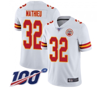 Nike Chiefs #32 Tyrann Mathieu White Men's Stitched NFL 100th Season Vapor Limited Jersey