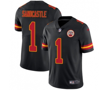 Nike Kansas City Chiefs #1 Leon Sandcastle Black Men's Stitched NFL Limited Rush Jersey