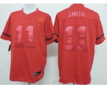Nike Kansas City Chiefs #11 Alex Smith Drenched Limited Red Jersey