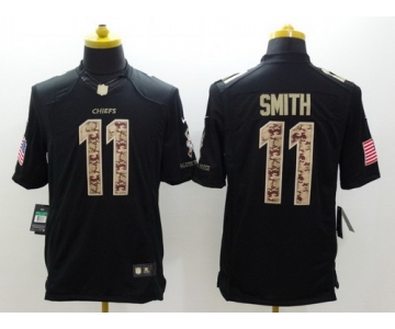 Nike Kansas City Chiefs #11 Alex Smith Salute to Service Black Limited Jersey