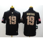 Nike Kansas City Chiefs #19 Joe Montana Salute to Service Black Limited Jersey