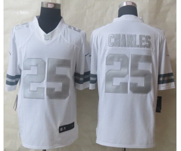 Nike Kansas City Chiefs #25 Jamaal Charles Platinum White Limited Jersey