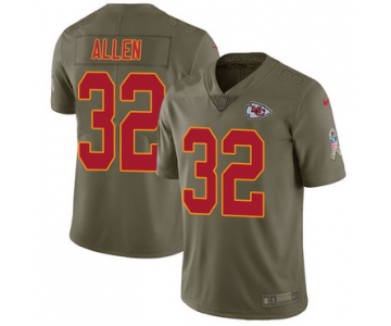 Nike Kansas City Chiefs #32 Marcus Allen Olive Men's Stitched NFL Limited 2017 Salute to Service Jersey