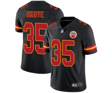 Nike Kansas City Chiefs #35 Christian Okoye Black Men's Stitched NFL Limited Rush Jersey