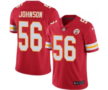 Nike Kansas City Chiefs #56 Derrick Johnson Red Team Color Men's Stitched NFL Vapor Untouchable Limited Jersey
