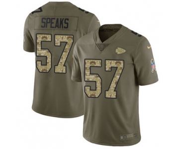 Nike Kansas City Chiefs #57 Breeland Speaks Olive Camo Men's Stitched NFL Limited 2017 Salute To Service Jersey