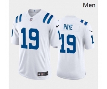 Men Indianapolis Colts #19 Kwity Paye Royal White 2021 Draft Jersey