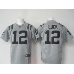 Men's Indianapolis Colts #12 Andrew Luck Nike Gray Gridiron 2015 NFL Gray Limited Jersey