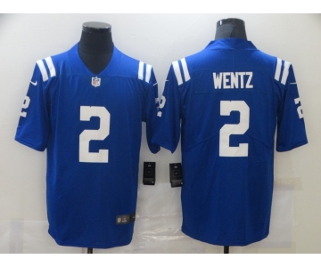 Men's Indianapolis Colts #2 Carson Wentz Royal Blue 2020 Vapor Untouchable Stitched NFL Nike Limited Jersey