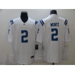 Men's Indianapolis Colts #2 Carson Wentz White 2021 Vapor Untouchable Stitched NFL Nike Limited Jersey