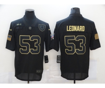 Men's Indianapolis Colts #53 Darius Leonard Black 2020 Salute To Service Stitched NFL Nike Limited Jersey