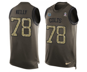Men's Indianapolis Colts #78 Ryan Kelly Green Salute to Service Hot Pressing Player Name & Number Nike NFL Tank Top Jersey