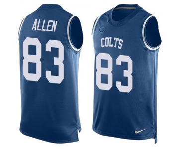 Men's Indianapolis Colts #83 Dwayne Allen Royal Blue Hot Pressing Player Name & Number Nike NFL Tank Top Jersey