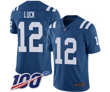 Nike Colts #12 Andrew Luck Royal Blue Team Color Men's Stitched NFL 100th Season Vapor Limited Jersey