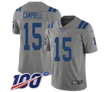 Nike Colts #15 Parris Campbell Gray Men's Stitched NFL Limited Inverted Legend 100th Season Jersey