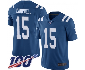 Nike Colts #15 Parris Campbell Royal Blue Team Color Men's Stitched NFL 100th Season Vapor Limited Jersey