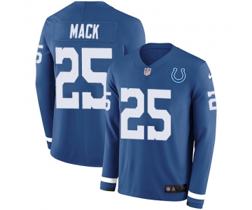 Nike Colts #25 Marlon Mack Royal Blue Team Color Men's Stitched NFL Limited Therma Long Sleeve Jersey