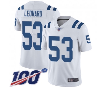Nike Colts #53 Darius Leonard White Men's Stitched NFL 100th Season Vapor Limited Jersey