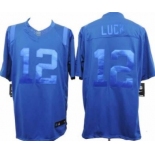 Nike Indianapolis Colts #12 Andrew Luck Drenched Limited Blue Jersey
