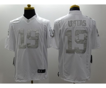 Nike Indianapolis Colts #19 Johnny Unitas Platinum White Limited Jersey