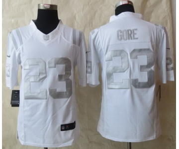 Nike Indianapolis Colts #23 Frank Gore Platinum White Limited Jersey