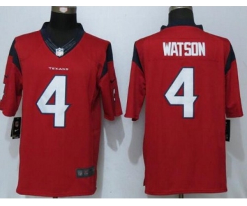 Men's 2017 NFL Draft Houston Texans #4 Deshaun Watson Red Team Color Stitched NFL Nike Limited Jersey