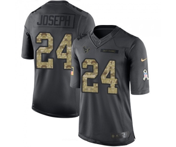 Men's Houston Texans #24 Johnathan Joseph Black Anthracite 2016 Salute To Service Stitched NFL Nike Limited Jersey