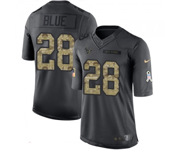 Men's Houston Texans #28 Alfred Blue Black Anthracite 2016 Salute To Service Stitched NFL Nike Limited Jersey