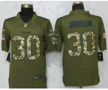 Men's Houston Texans #30 Kevin Johnson Green Salute To Service Stitched NFL Nike Limited Jersey