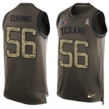 Men's Houston Texans #56 Brian Cushing Green Salute to Service Hot Pressing Player Name & Number Nike NFL Tank Top Jersey