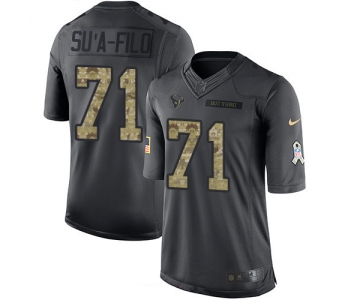 Men's Houston Texans #71 Xavier Su'a-Filo Black Anthracite 2016 Salute To Service Stitched NFL Nike Limited Jersey